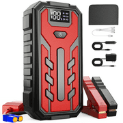 Car Battery Jump Starter, 1500A Portable Car Battery Starter (up to 8.0L Gas/6.5L Diesel Engines) Auto Battery Booster Pack with Smart Safety Jumper Cable, Fast Outputs 3.0