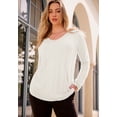 thumbnail image 2 of Roaman's Women's Plus Size Drop Needle V-Neck Lightweight Sweater Knit, 2 of 6