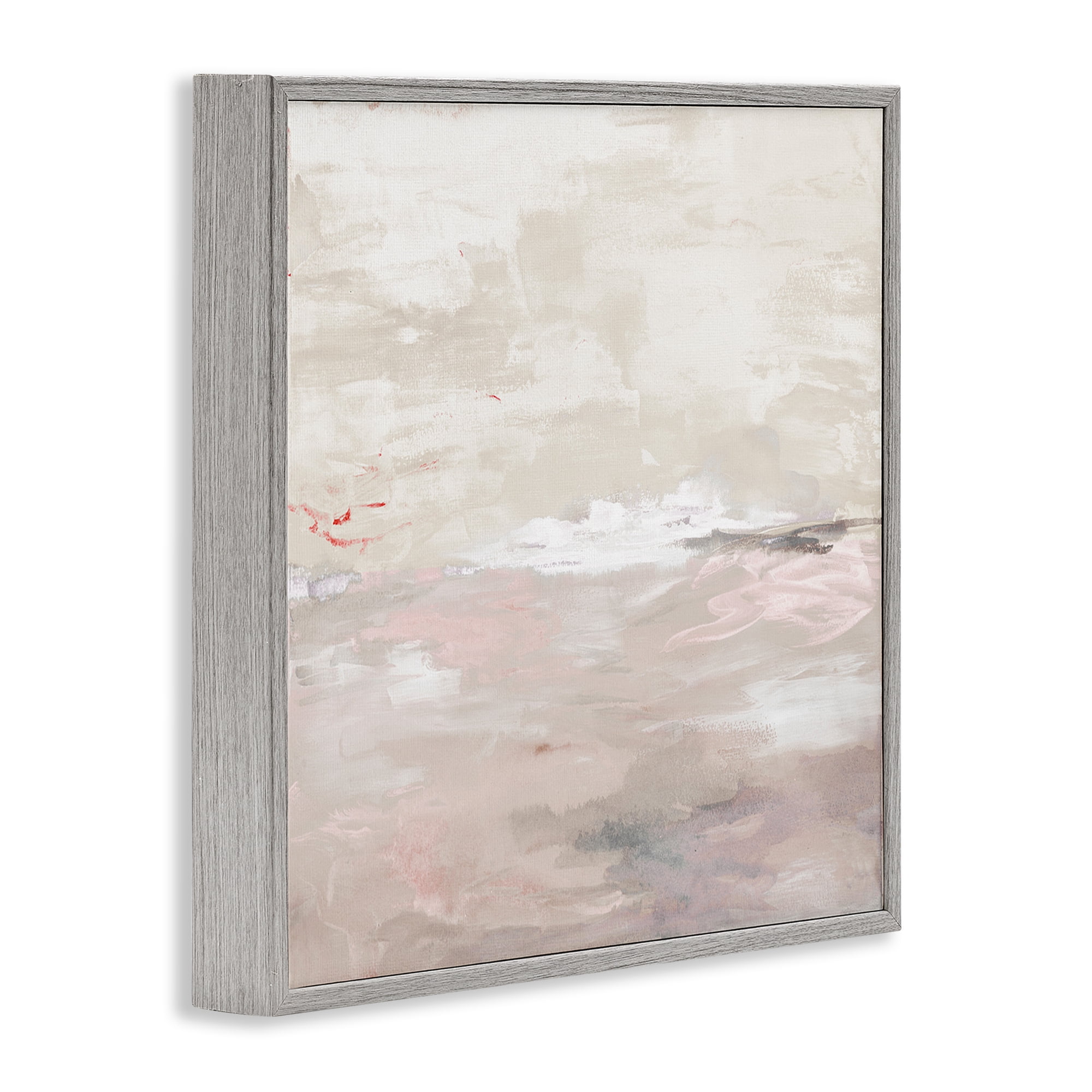 Stupell Industries Serenity Neutral Landscape Abstract Painting Gray Framed Art Print Wall Art, 12 x 12