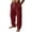 A_Wine, variant on Lenago Mens and Big Men's Mens Pants Solid Color Multi Pocket Workwear Drawstring Casual Loose Baggy Pants Imitation Cotton and Linen Wide Leg Men's Trousers