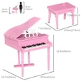 thumbnail image 2 of Pink 30-Key Kids Piano Set with Bench & Music Stand - MDF Toy Instrument for Home Playroom - Durable & Safe Design, 2 of 7