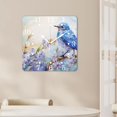 thumbnail image 4 of 14 Inch Wall Clock Battery Operated Square Clock for Office, Kitchen, Outdoor, Living Room,Watercolor Bird Cornflower Flower Nature Floral Pattern Design, 4 of 4
