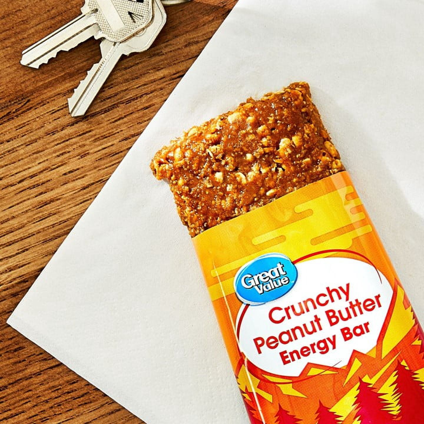 (4 pack) Great Value Energy Bar, Crunchy Peanut Butter, 2.4 oz, 5 Count