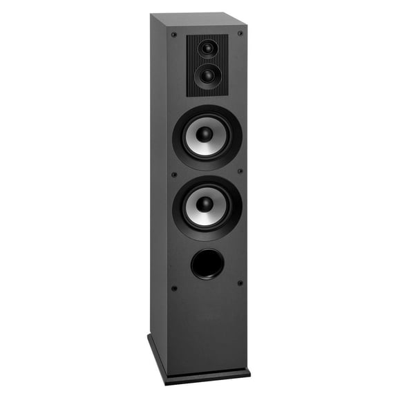 Floorstanding Speaker, 3-Way, Floor-Standing Tower Speaker with 0.75 in & 1 in Tweeter, Dual 5.25 in Woofers, 145W Peak, 70Hz–20kHz Frequency Response, MDF Enclosure, for Home Audio, Single