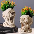 thumbnail image 5 of Skull Planter Pot, Skulls Flower Pot, Unique Pots Indoor, Succulent Flower Pots, Skeleton Pot with Drainage, Pen Holder for Halloween Decorations, 5 of 9