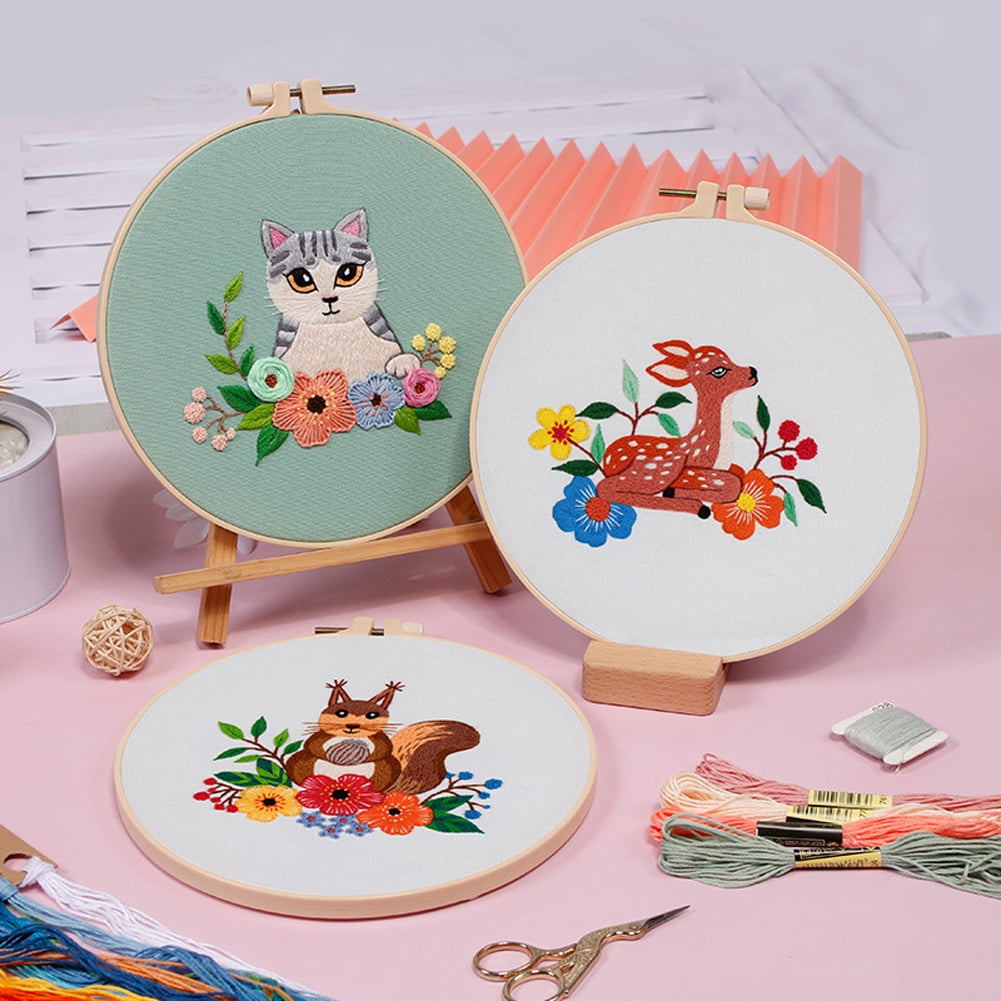 FatySuby Beginners Embroidery Kits Set, Stamped Cross Stitch Kit