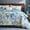 Blue, variant on 100% Cotton Floral Comforter 3 Pcs Botanical Queen Bedding Set Yellow Flower Grey Leaf Plant Printed Super Soft Cozy Country Rustic Bed Comforter Set All Season