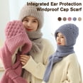 thumbnail image 4 of Integrated Ear Protection Windproof Scarf Chunky Knitting CREAM, 4 of 8