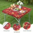 thumbnail image 4 of Red Christmas Gingerbread Man Pattern Square Fitted Tablecloth with Elastic Edge,Square Table Cover,Washable Elastic Table Cover for Home Kitchen Party Decor 34"x34", 4 of 6