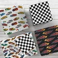 thumbnail image 5 of A house of tools Race Car Wrapping Paper for Kids Birthday - Flames, Checkered Flags, Colorful Racing Cars and Happy Birthday Words Designs - 20 x 29 Inches, 8 Folded Sheets, Easy to Store…, 5 of 13