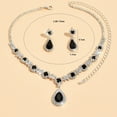 thumbnail image 6 of Eoperou 2Pcs/Set Elegant Bridal Jewelry Set Waterdrop Shape Stunning Rhinestones Necklace Dangle Earrings Set, 6 of 8