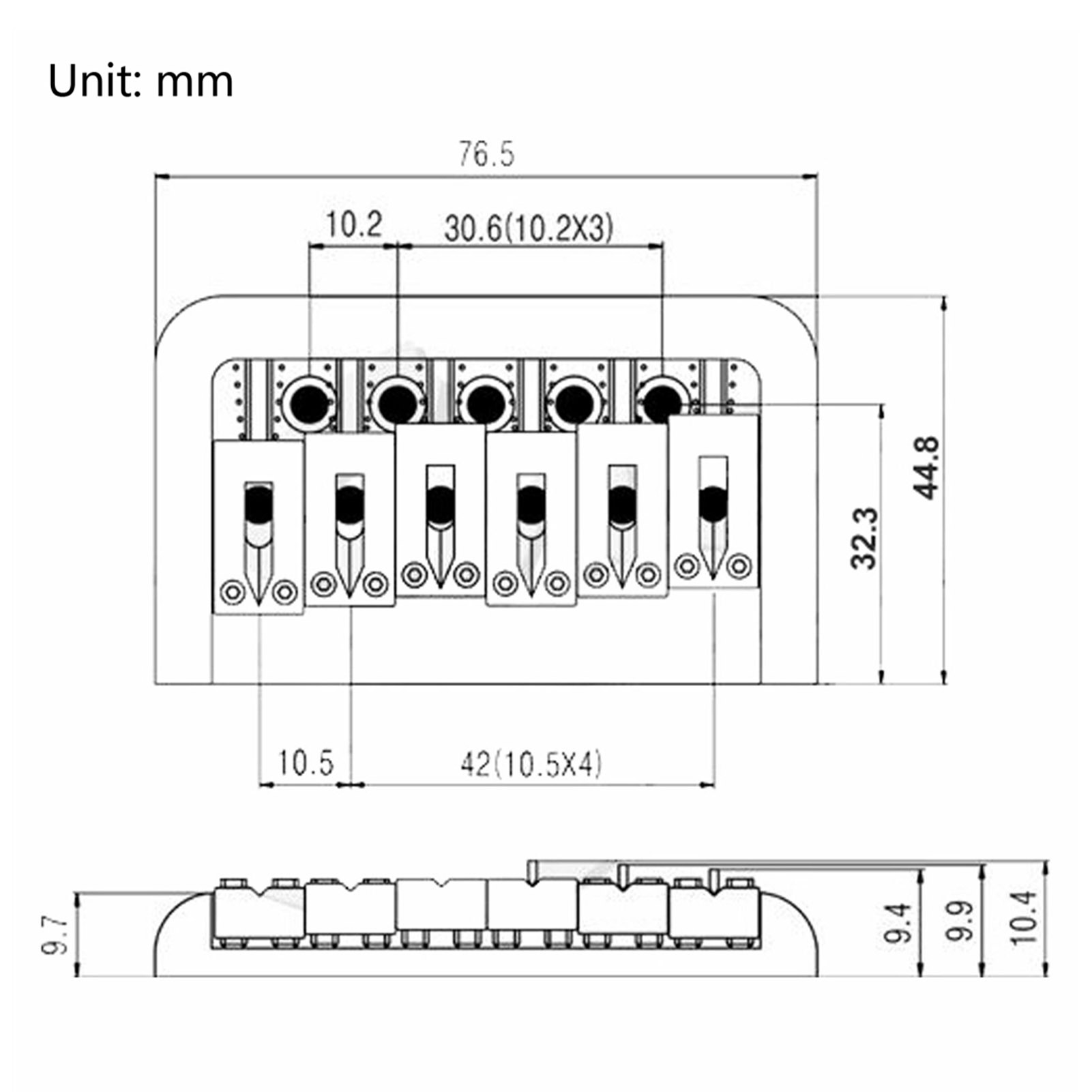 Buy MEGAWHEELS Nontremolo Electric Guitar Hardtail Bridge Saddle for 6