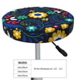 thumbnail image 4 of Balery Colorful Mexican Flower Fundas de asiento para taburete de bar redondo de tela de terciopelo ajustables que protegen de arañazos y manchas para sillas de 14 a 17 pulgadas.-12 inch, 4 of 7
