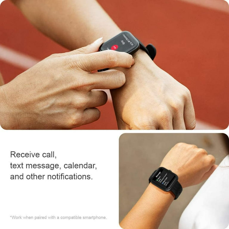 Virmee VT3 Plus Smart Watch for iOS Android Phones Fitness Tracker 1.5 Touch Screen with Blood Oxygen Meter Step Tracking Heart Rate Monitor IP68 Smartwatch for Men Women Black Walmart