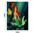 thumbnail image 2 of Cartoon Mermaid Ariel Pattern Blanket Stylish Sofa Blanket Portable for Birthday Souvenir Gifts,59x79inch/150x200cm, 2 of 10