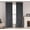 Dark Grey, variant on Back Tab Curtains, 2-Panel Set Rod Pocket & Pinch Pleat Design Light-Filtering & Thermal Insulation Ideal for Living Room, Bedroom & Office Windows