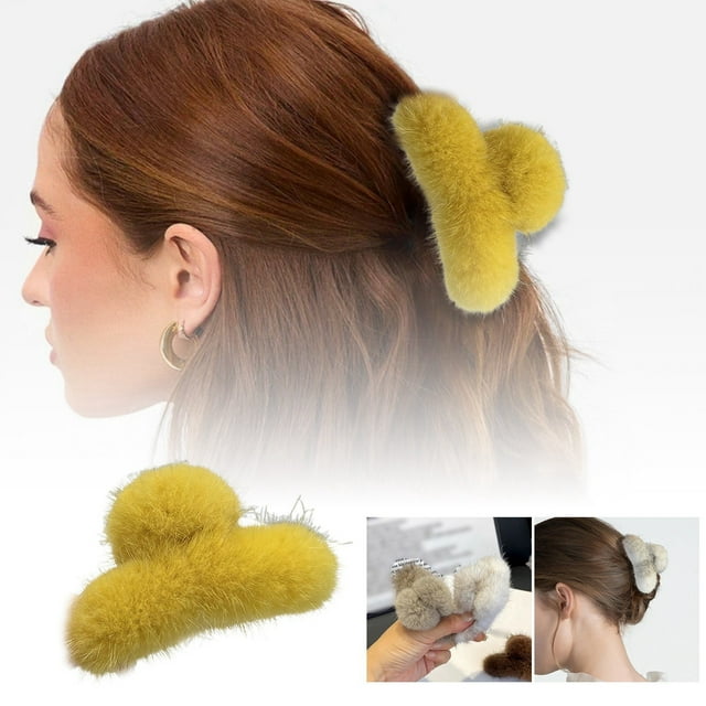 (2 Pack) Stylish Barrettes for Hair Styling Elegant Hair Accessories for All Hair Types Practical Clips with Soft Velvet Material for Quick Fixes
