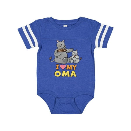 

Inktastic I Love My Oma Hippos Gift Baby Boy or Baby Girl Bodysuit