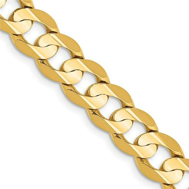 Quality Gold LCR200-24 14K Yellow Gold 7.5 mm Open Concave 24 in. Curb Chain