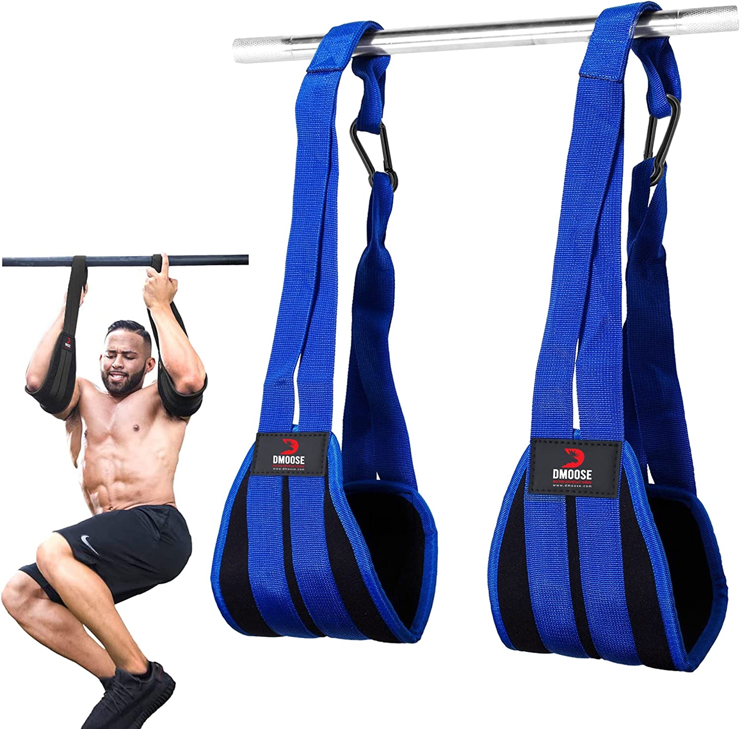 DMoose Hanging Ab Straps for Pull Up Bar & Abdominal Muscle Building