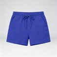 thumbnail image 5 of Summer Shorts for Women Loose Fit Lightweight Vacation Beach Cotton Short,Blue Size S, 5 of 6