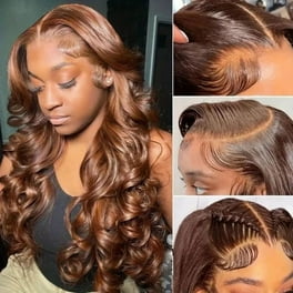 Incoo 13x4 Chocolate Brown Body Wave Lace Front Wig HD Transparent Lace Frontal Wig Preplucked Colored Human Hair Wigs Remy hair Walmart