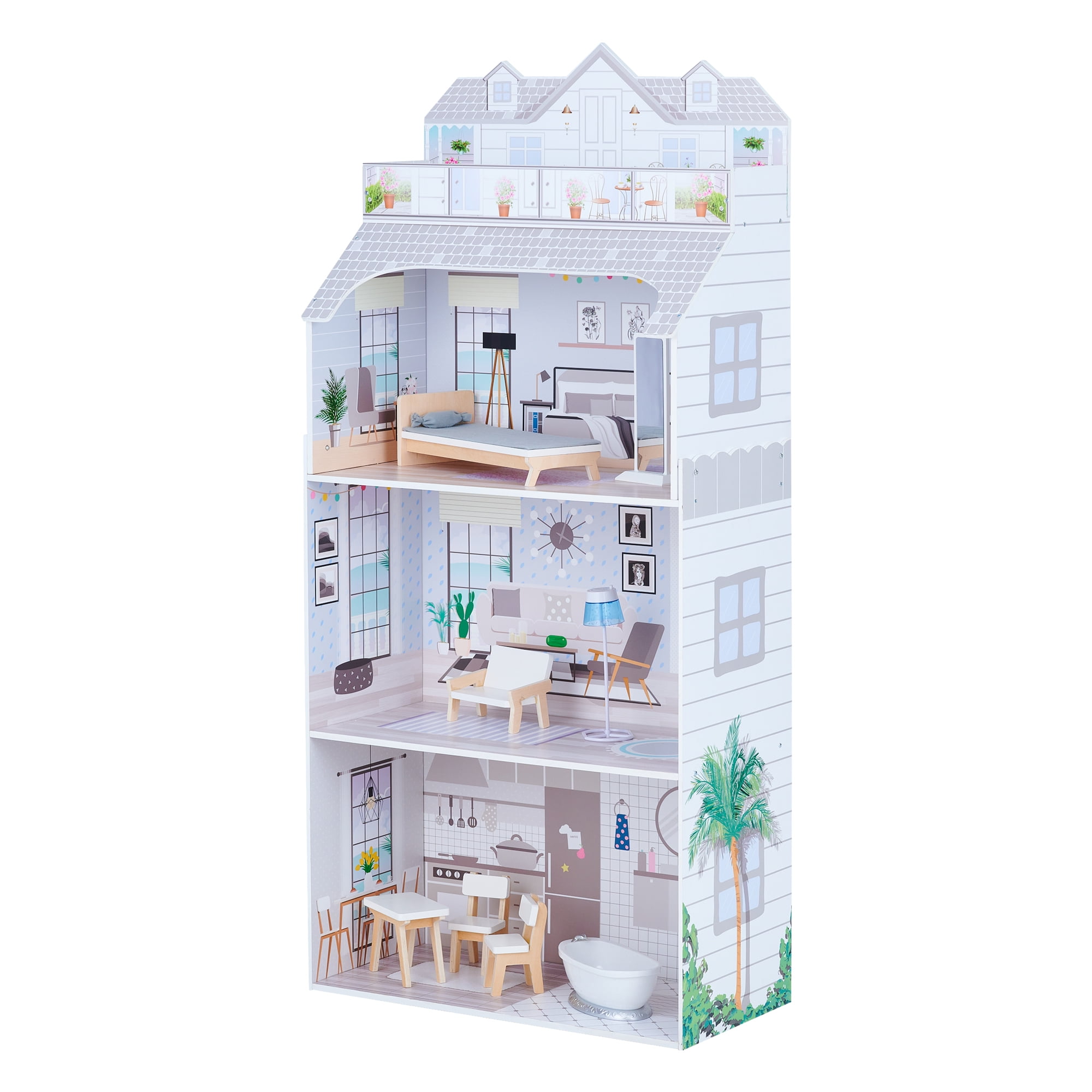 Teamson Kids MODERN GLAM FARMHOUSE 12" DOLLHOUSE
