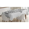 thumbnail image 1 of Ambesonne Evil Eye Tablecloth Rectangular Table Cover, Lotus, 52"x70", Black and White, 1 of 3