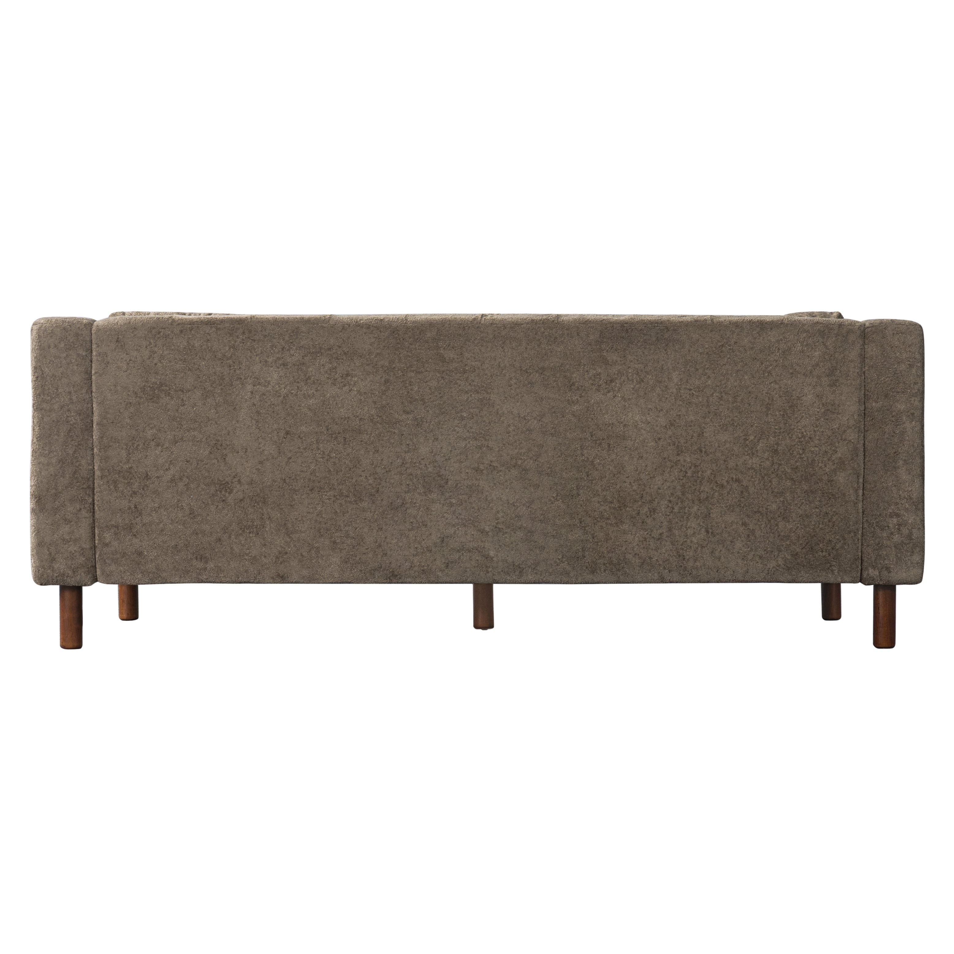 GARITIN 3 Seater Sofa 78 Inch, Chenille Upholstered Couch with Square Arms and Tufted Pillow Back for Living Room Apartment, Brown