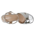 thumbnail image 5 of Soda Women Wedge Sandals Open Toe Ankle Strap Crisscross Platform TECNO-S Silver 8, 5 of 5