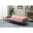 thumbnail image 2 of AMERROBIL 75'' Wide Tufted Velvet Convertible Sleeper sofa Rose, 2 of 5