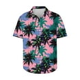 thumbnail image 4 of Handshe Men's Hawaiian Shirt Tops Vintage Short Sleeve Button Down Beach Shirt Male Tropical Floral Summer Pullover Party Holiday, 4 of 5