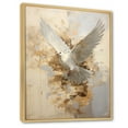 thumbnail image 2 of Designart "Minimalist Beige And Gold Peace" Dove Floater Framed Wall Art Living Room, 2 of 5