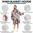 thumbnail image 5 of Wearable Oversized Blanket,Beige Skull Crow Flower Pattern Wearable Blanket Hoodie for Adults,Cozy Hooded Blankets with Super Pockets,Super Warm Fuzzy Pullover for Women & Men, 5 of 6