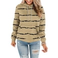 thumbnail image 4 of Oversize Hoodies for Women Pullover Fashion Casual Striped Long Sleeve Pocket Hoodie, 4 of 6