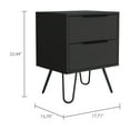 thumbnail image 4 of Sleek Modern Nightstand with Two Drawers, Hairpin Legs, Black for Bedroom and Living Room, 4 of 11