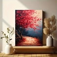 thumbnail image 6 of UXIEQU 12x16 Inch 2D Flat Blooming Red Blossom Tree Wall Art Vibrant Floral Landscape Home Decor, 6 of 8