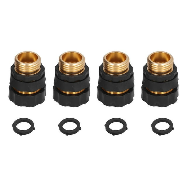 4Pcs Garden Hose Quick Connector Brass High Hardness Durable No Leakage Easy Reliable Garden Hose Fittings