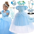 thumbnail image 2 of Vestido de Cenicienta para niña, Cosplay de princesa de Halloween, vestidos de baile de terciopelo, ropa de tutú de malla, disfraz Floral, 2-10T Fivean unisex, 2 of 2