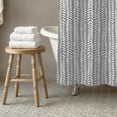 thumbnail image 3 of Creative Products Gray And White Herringbone Pattern 71x74 Shower Curtain, 3 of 7