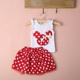 thumbnail image 5 of Seyurigaoka Little Girls 2PCS Outfit Set, Ruffle Round Neck Cute Top, Short Dot Lace Skirt, 5 of 5