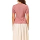 thumbnail image 3 of INSPIRAR CHIC Blusa Vintage para Mujeres con Lunares, Cuello Peter Pan, Mangas Cortas Abullonadas, Talla XS, Rosa, 3 of 7