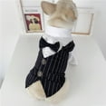 thumbnail image 5 of Summark Gentleman cat and dog clothes wedding dress formal shirt bow tie tuxedo spring summer dress Teddy shirt, 5 of 6