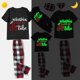 thumbnail image 1 of Pijama familiar a juego de Navidad, luminoso, brillante, con mi tubo, negro, corto, 1 of 4