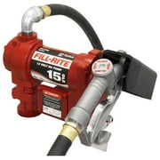 Fill-Rite FR1210G 12V 15 GPM Fuel Transfer Pump with Discharge Hose, Manual Nozzle, Suction Pipe
