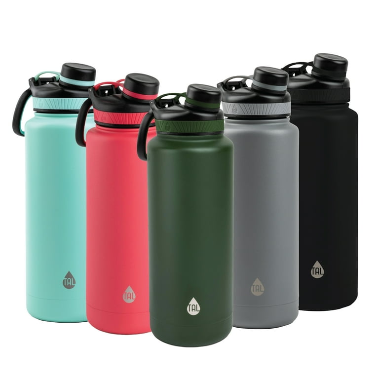 FineDine Insulated Water Bottles with Straw - 25 Oz Stainless Steel Metal  Water Bottle W/ 3 Lids - Reusable for Travel, Camping, Bike, Sports - Army