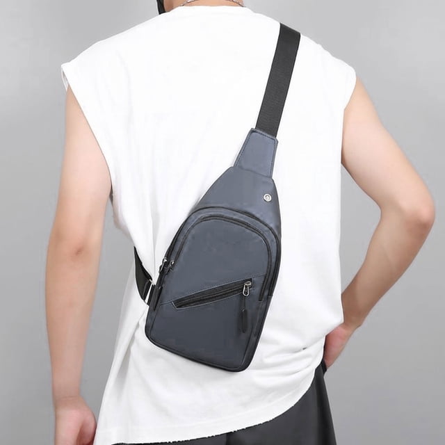 Sac de Poitrine pour Homme Sac de Taille Sac à Bandoulière Sac Messager / Sac Bandoulière de Sport Extérieur Ajustable / Sac pour Téléphone Résistant à la Saleté avec Fermeture Éclair pour Voyage, Randonnée, Gym et Trajet Quotidien