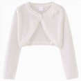 thumbnail image 2 of NOLDARES Kids Girls Cardigan Long Sleeve Button Toddler Cardigan Knit Sweater(White,3-4 Y), 2 of 9