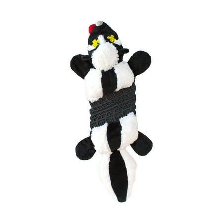 Outward Hound Invincibles Roadkillz Skunk Dog Toy, Black, Large