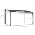 thumbnail image 3 of Outsunny 10' x 13' Pergola with UV30+ Canopy, Steel Pergola Gazebo, Grey, 3 of 10